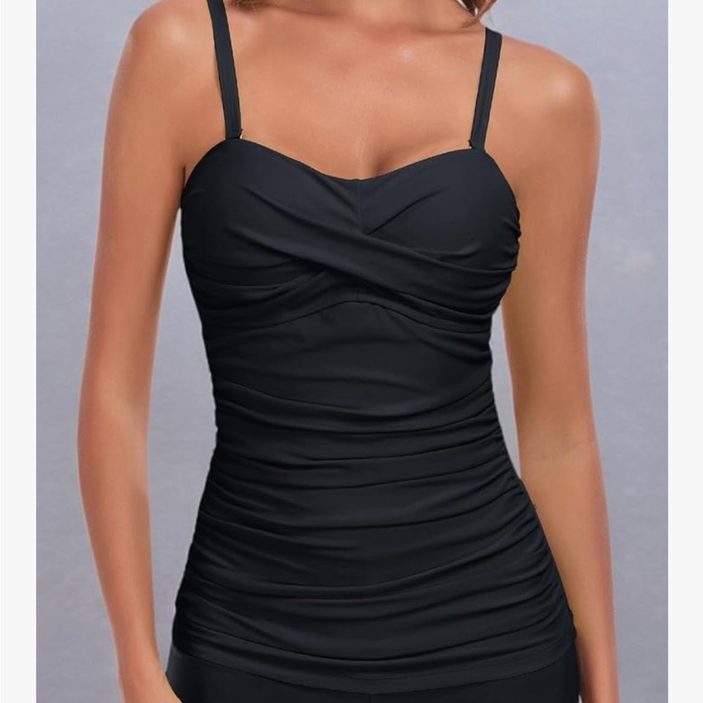 Relleciga Black Tankini Top